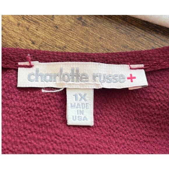 Charlotte russe+ Womens1X Redwine Lightweight KneeLength Casual Cruise Dress - Picture 3 of 8